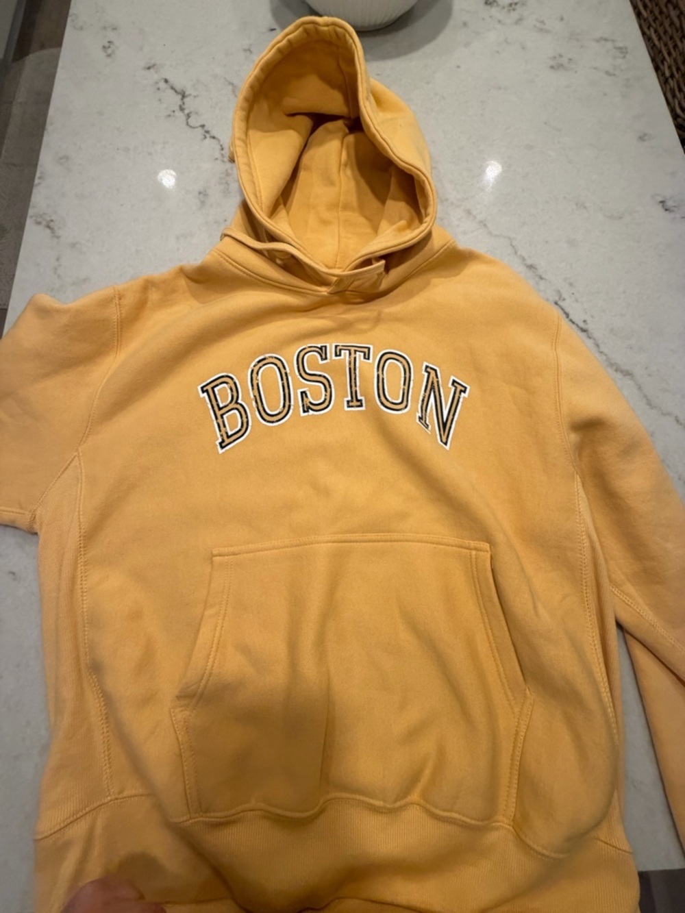 VINEYARD CREW BOSTON Men's Mustard Yellow Hoodie Sweatshirt! XL - Picture 4 of 5